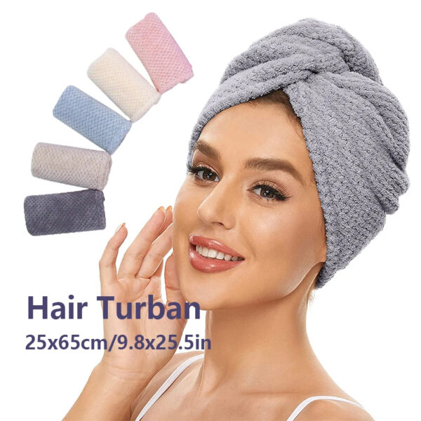 Haarturban aus Bambuskohlefasern | Turban Handtuch für Haare – Bild 2