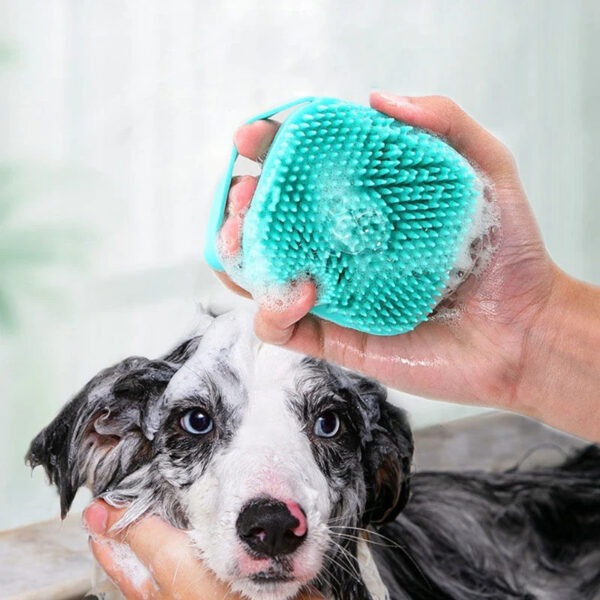 Shampoobürste für Hunde und Katzen | Befüllbare Haustier-Waschbürste – Bild 3