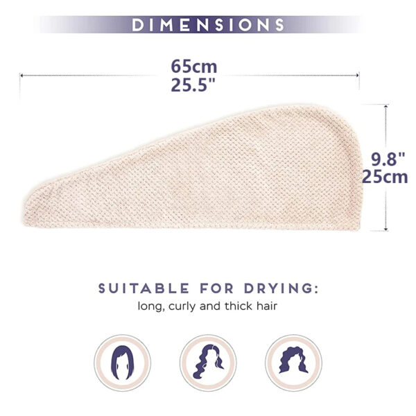 Haarturban aus Bambuskohlefasern | Turban Handtuch für Haare – Bild 3