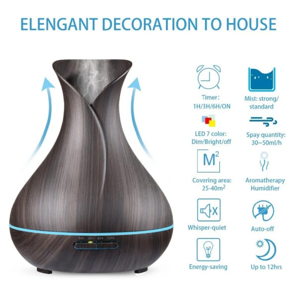 Aroma-Diffuser mit LED-Licht | Lufterfrischer und Luftbefeuchter – Bild 3