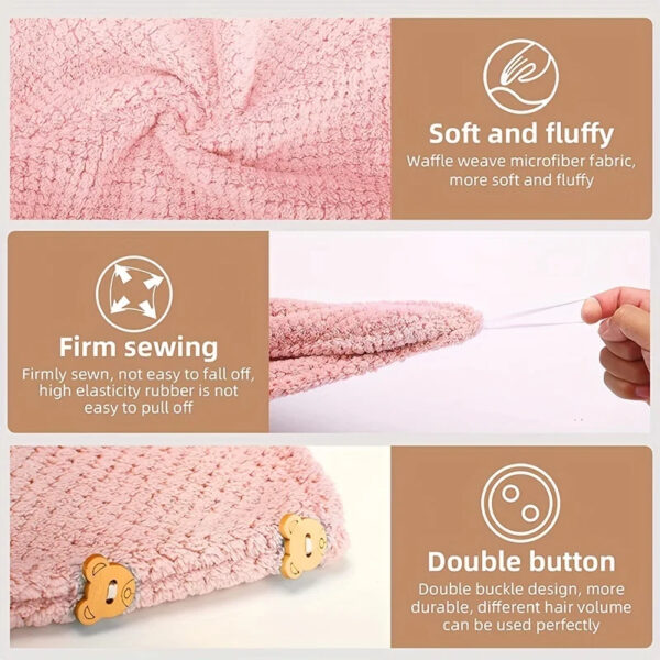 Haarturban aus Bambuskohlefasern | Turban Handtuch für Haare – Bild 5