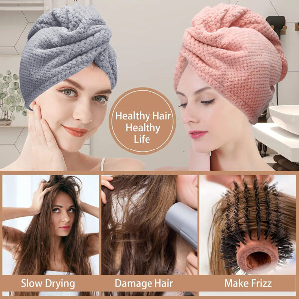 Haarturban aus Bambuskohlefasern | Turban Handtuch für Haare – Bild 6