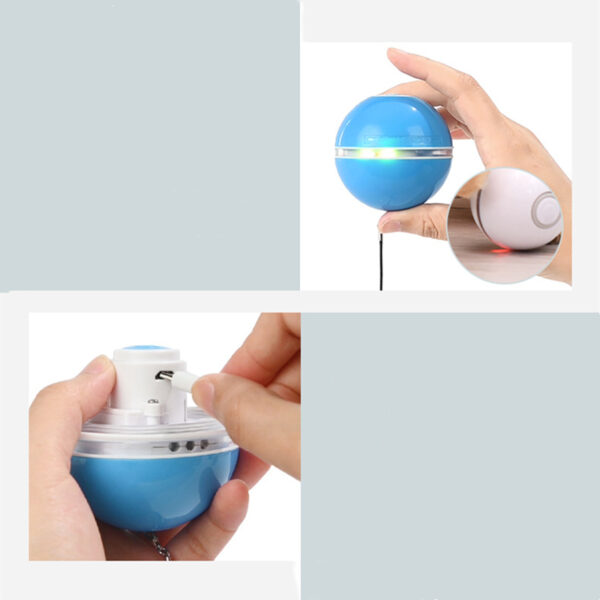 Funny Colorful Electric LED Cat Toy Self Rotating Rolling Flash Ball Rechargeable Cat Kitten Ball Dog 2