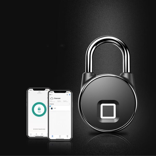Smartes Fingerabdruck Schloss | Intelligentes Padlock Vorhängeschloss mit App – Bild 2
