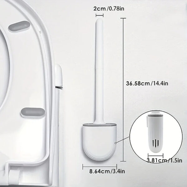 Silikon Toilettenbürste mit Behälter | WC-Bürstenset für das Klo & Badezimmer – Bild 5