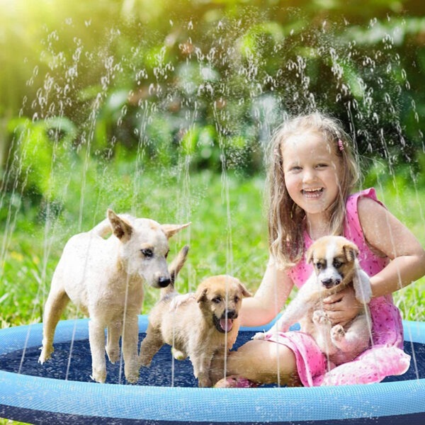 Sprinkler Pool für Hunde | Anti-Rutsch Planschbecken für Babys & Kleinkinder – Bild 8