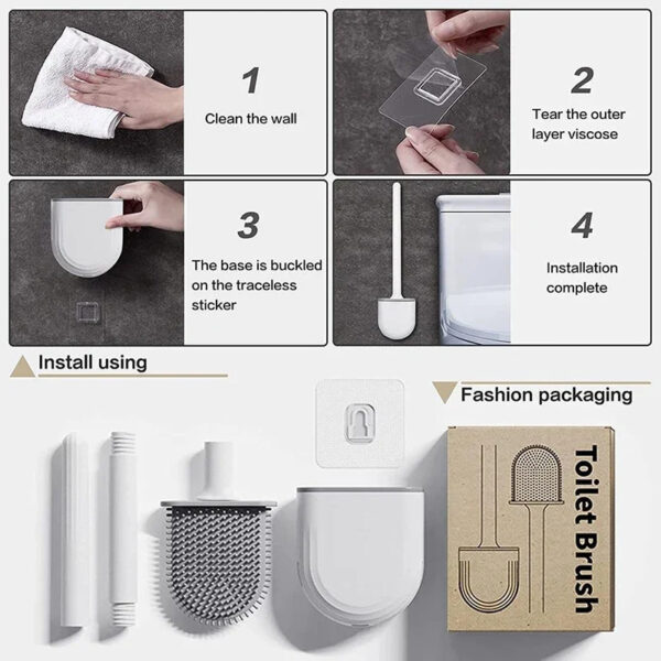 Silikon Toilettenbürste mit Behälter | WC-Bürstenset für das Klo & Badezimmer – Bild 7