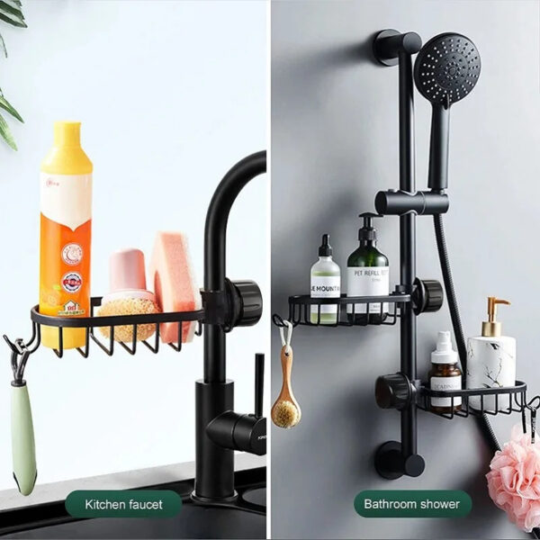 Schwammhalter für Dusche & Wasserhahn | Organizer für Badezimmer & Küche – Bild 3