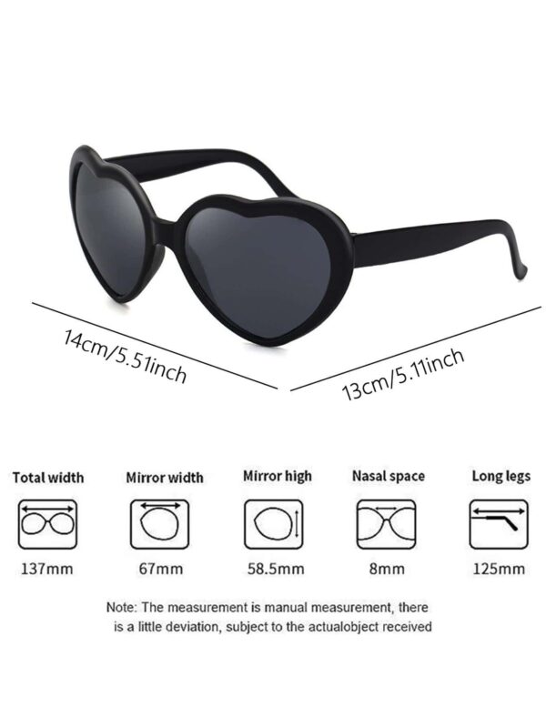 Brille mit Herz Effekt in Rot | 3D Herz Effekt Sonnenbrille | Brille mit Herz-Hologramm – Bild 3