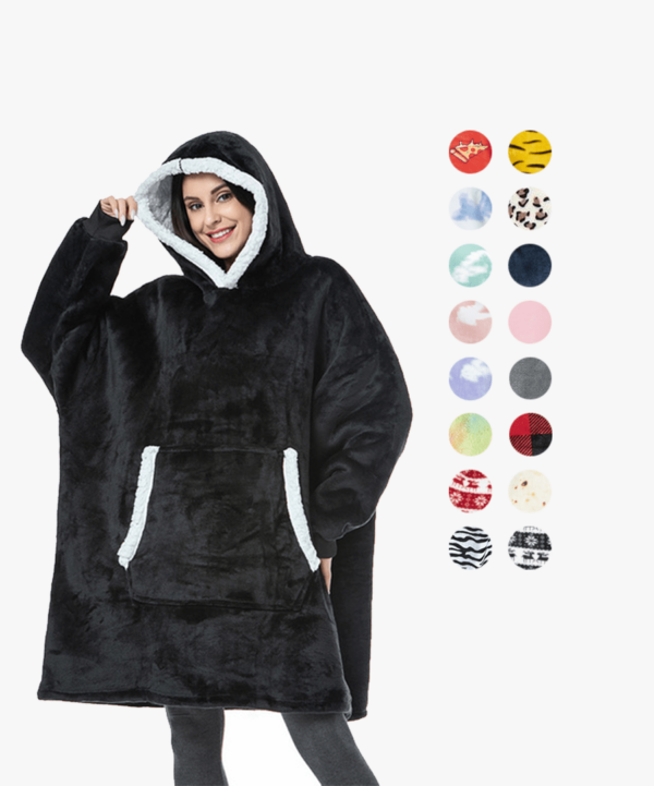 Warme Oversize Hoodie Decke | Pullover mit Kapuze | Kuschelige Outdoor Decke Sweatshirt fürs Camping