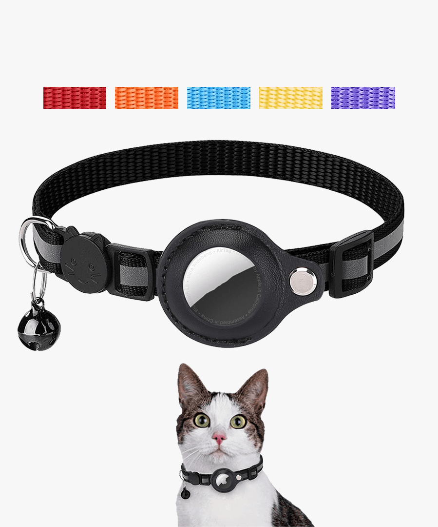 AirTag Katzenhalsband mit Glocke | Eingebauter AirTag Halter Halsband für Haustiere 1 AirTag Katzenhalsband mit Glocke | Eingebauter AirTag Halter Halsband für Haustiere