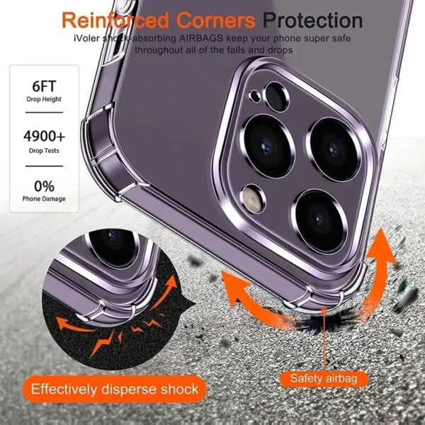 iPhone Handyhülle durchsichtig | Transparente Schutzhülle Case für iPhone iPhone 16, 15, 14, 13, 12, 11 Pro, Pro Max, Mini, SE 2022 – Bild 4