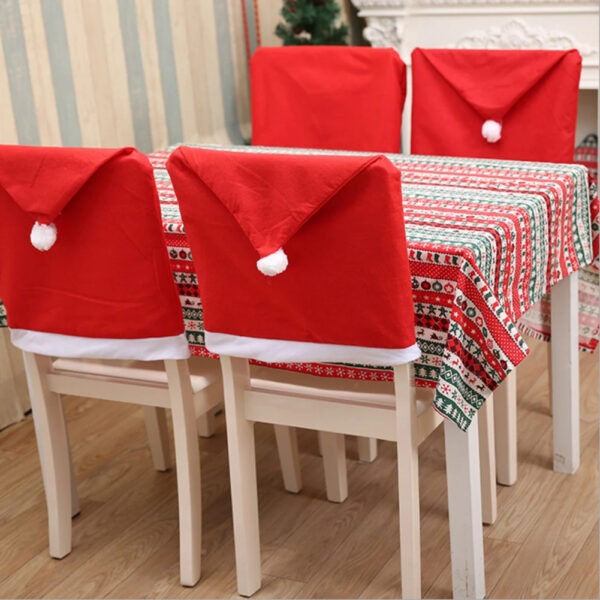 Stuhlhussen Weihnachten Set | Stuhlbezüge Weihnachtsdekoration fürs Esszimmer – Bild 4