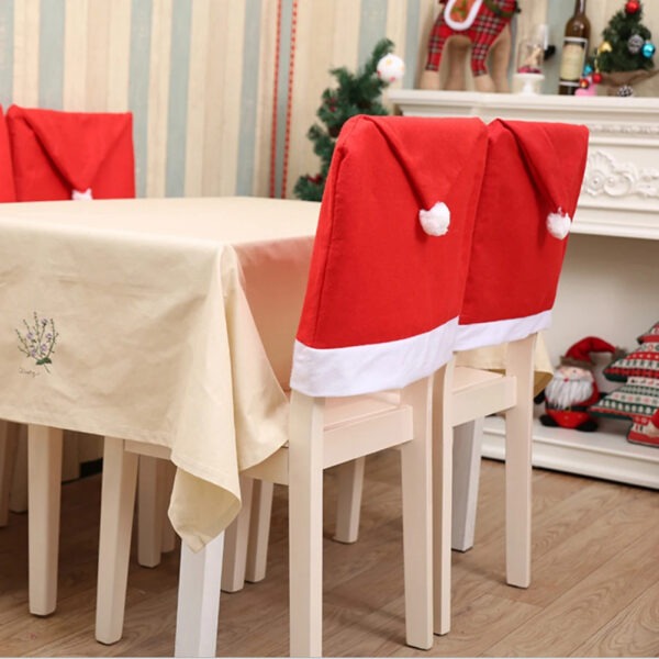 Stuhlhussen Weihnachten Set | Stuhlbezüge Weihnachtsdekoration fürs Esszimmer – Bild 2