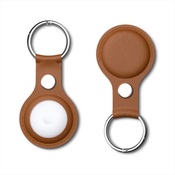 AirTag Schlüsselanhänger für Apple AirTags | AirTag Schutzhülle aus Leder-Imitat und Halterung – Bild 4