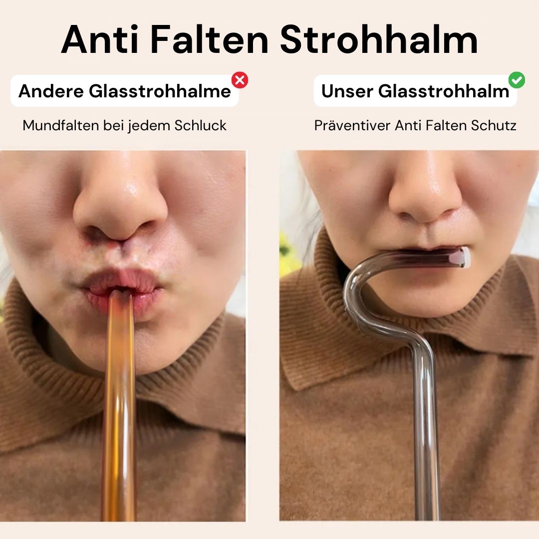 Anti Falten Glasstrohhalm