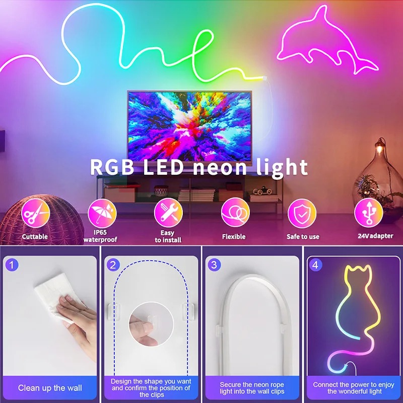 Smart LED Strips 3m/5m | LED Streifen funktioniert mit Alexa & Google Assistant 6 Smart LED Strips 3m/5m | LED Streifen funktioniert mit Alexa & Google Assistant – Bild 6