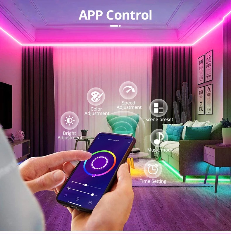 Smart LED Strips 3m/5m | LED Streifen funktioniert mit Alexa & Google Assistant 7 Smart LED Strips 3m/5m | LED Streifen funktioniert mit Alexa & Google Assistant – Bild 7