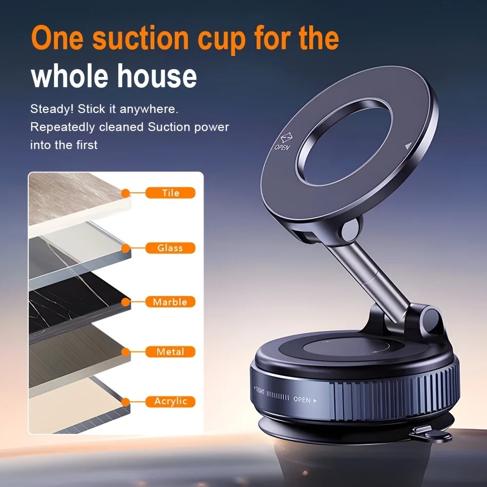 360° Auto Handyhalterung | Magnetischer Vakuum Saugnapf drehbar, zusammenklappbar für iPhone 17/16/15/14/13/12 8 360° Auto Handyhalterung | Magnetischer Vakuum Saugnapf drehbar, zusammenklappbar für iPhone 17/16/15/14/13/12 – Bild 8