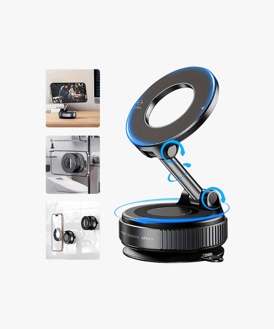 360° Auto Handyhalterung | Magnetischer Vakuum Saugnapf drehbar, zusammenklappbar für iPhone 17/16/15/14/13/12 1 360° Auto Handyhalterung | Magnetischer Vakuum Saugnapf drehbar, zusammenklappbar für iPhone 17/16/15/14/13/12