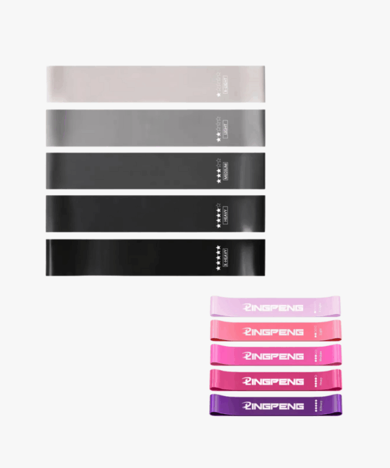 Fitnessband 5er Set | Widerstandsbänder mit 5 verschiedenen Stärken