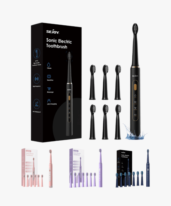Schallzahnbürste 3 Modi | Elektrische Zahnbürste mit 6 Bürstenköpfen