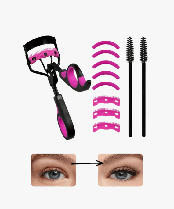 Wimpernzange mit Kamm Kit | Beauty-Tool für längere Wimpern | Mascara Pinsel mit Silikon Pads